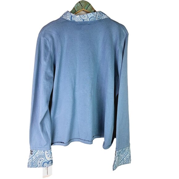 Alfred Dunner Woman St. Regis, Wedgewood Blue, 2 Pc Faux Collar Sweater Set, NWT - Picture 6 of 6